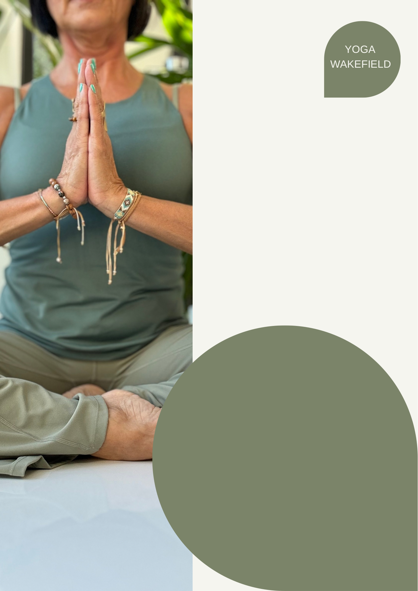 Green Beige Elegant Yoga Class Flyer Document A4