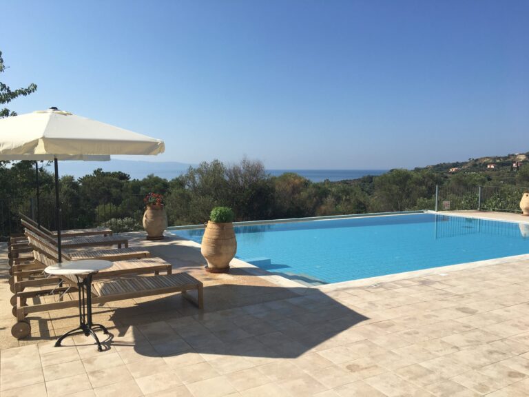 Villa pool overlooking the Ionian sea